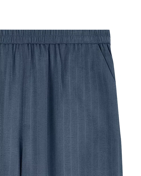 Женские брюки с эластичным поясом Fluid Lurex Pinstripe Emporio Armani, Whale Blue — фото 3