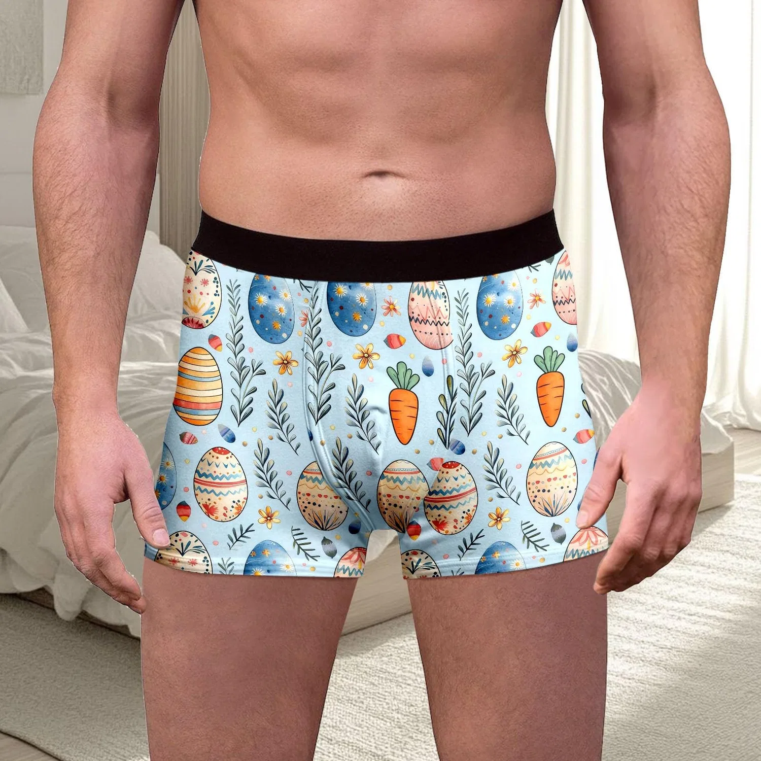 Мужские термобрюки с принтом Easter Printed Briefs, Azzurro-c — фото 3