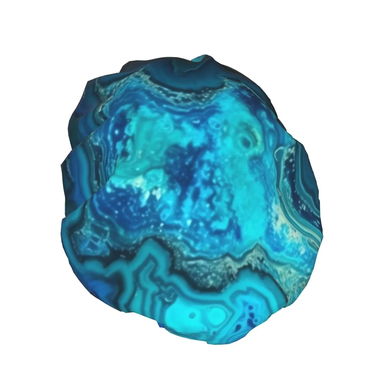 Водонепроницаемая шапочка для душа Bright Aqua Blue Turquoise, WSOIHFEC, двойной слой, PEVA — фото 2