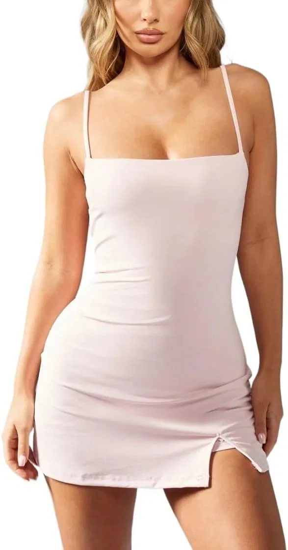 Женское мини-платье bodycon на бретелях Cami, Pink — фото 4