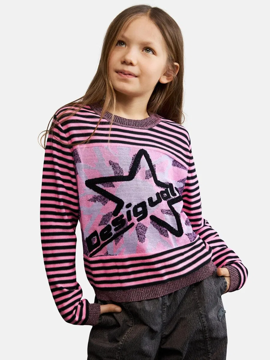 Свитер Desigual в красно-фиолетовом цвете — фото 3