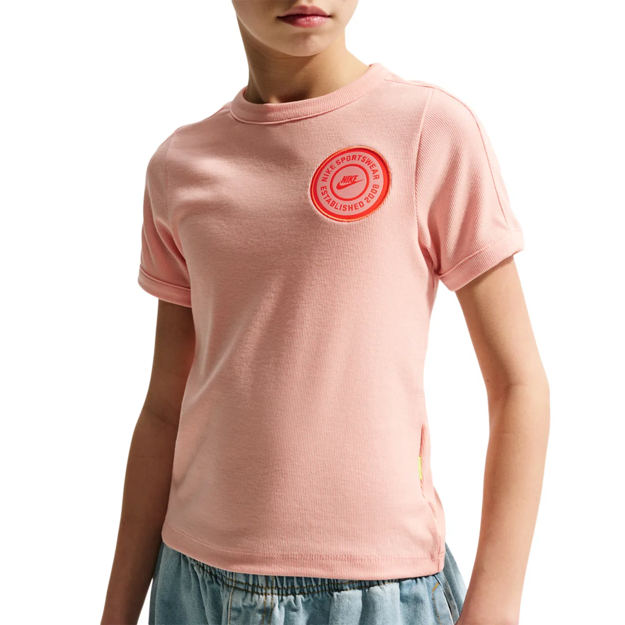 Футболка для девочек NSW Short Sleeve Rip Top Nike, цвет Arctic Orange/Arctic Orange/Arctic Orange