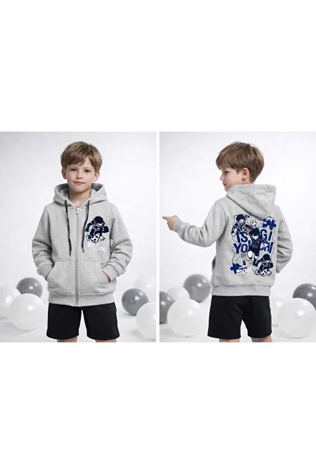 Детский кардиган с принтом Yetişkin Tekstil, Gray