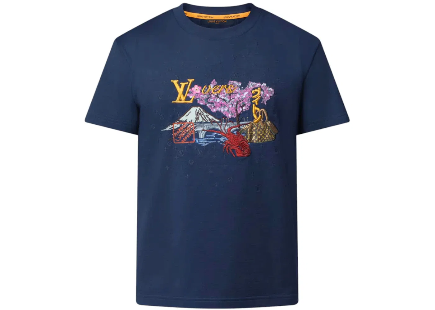 Мужская футболка с вышивкой Louis Vuitton x Nigo T-Shirt Louis Vuitton, Deep Navy