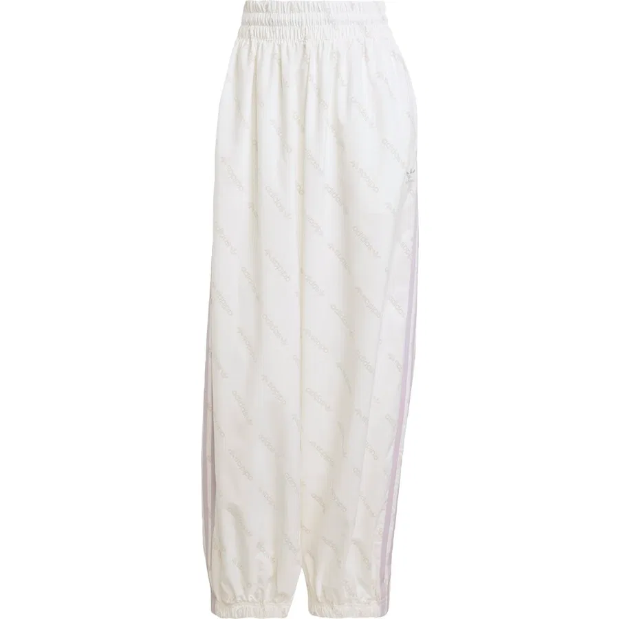 Женские спортивные брюки с принтом Trefoil, модель Mono Woven Balon Pantolon, adidas, Белый