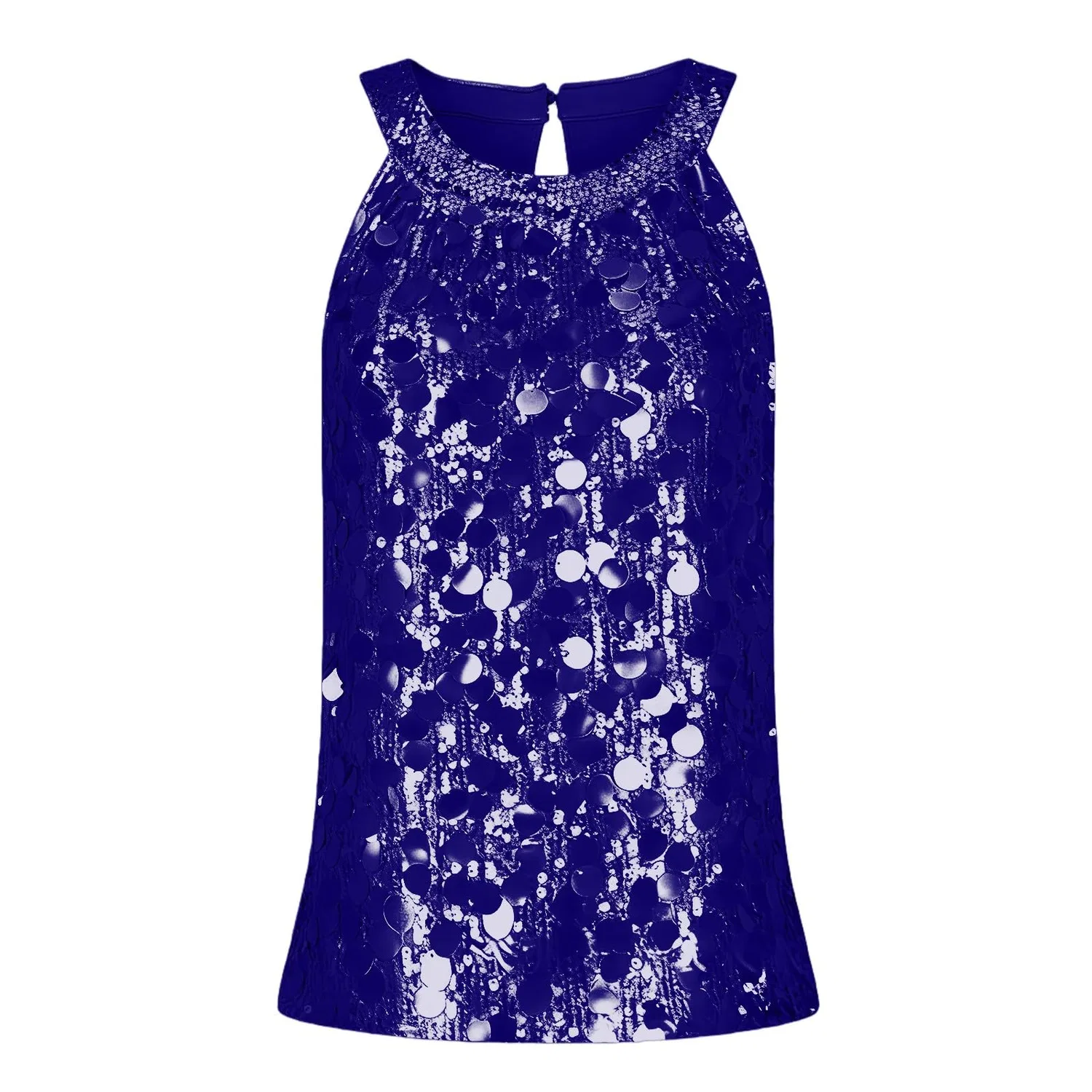 Женский топ без рукавов с блестками Sparkly Elegant, Z02-blu — фото 3
