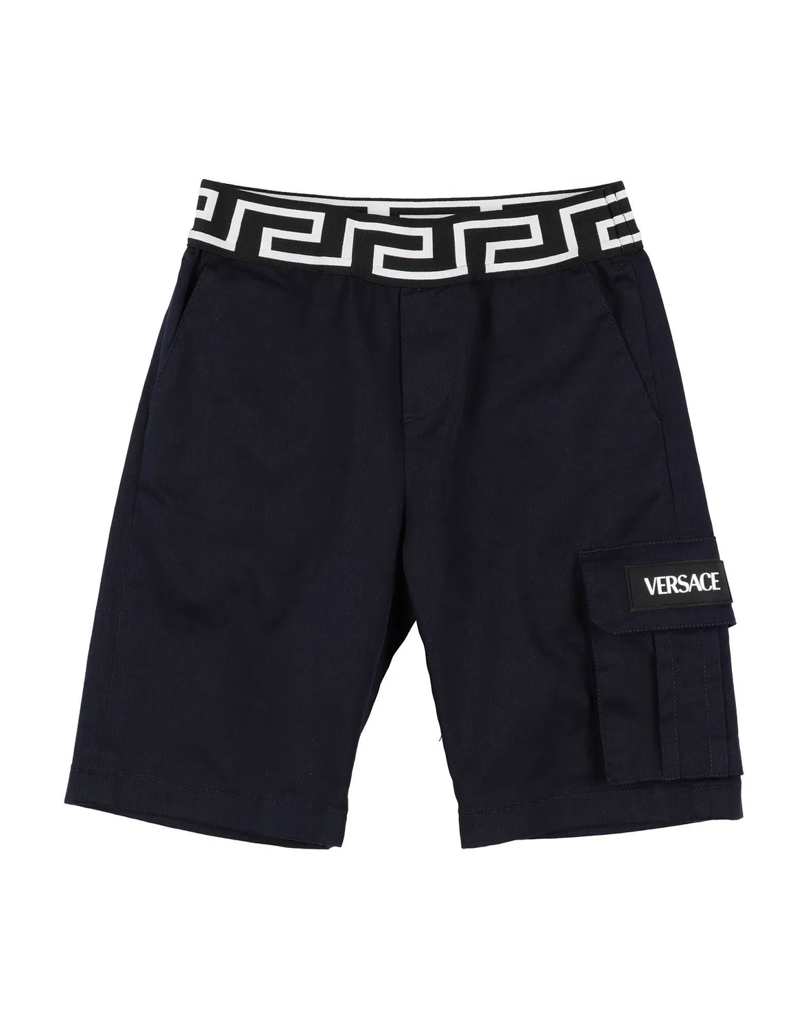 Детские шорты для мальчиков с эластичным поясом Versace Young, темно-синий