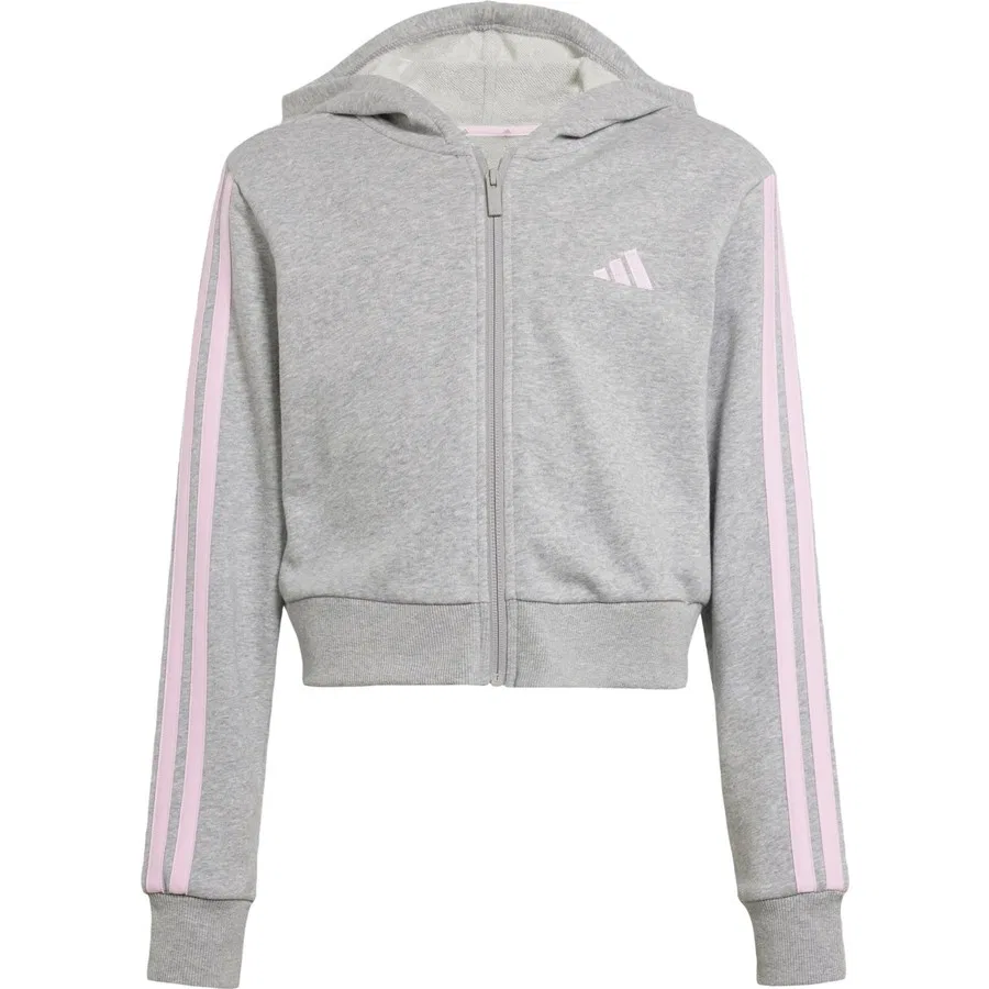 Детский худи с капюшоном и полной застежкой-молнией Essentials Full-Zip Hoodie adidas, Розово-белый — фото 3