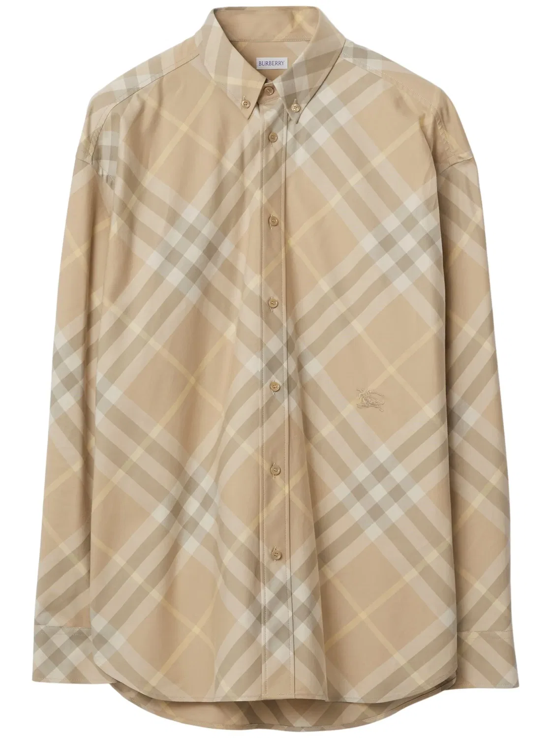 Рубашка из хлопка в винтажную клетку Burberry, нейтральный