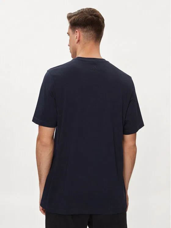 Футболка regular fit Essentials Single Jersey Linear Embroidered Logo T-Shirt Adidas, синий — фото 3