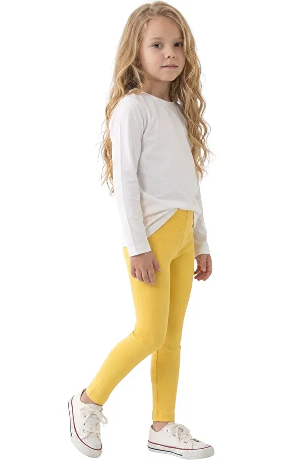 Детские леггинсы для девочек хлопковые Kiagu, Yellow