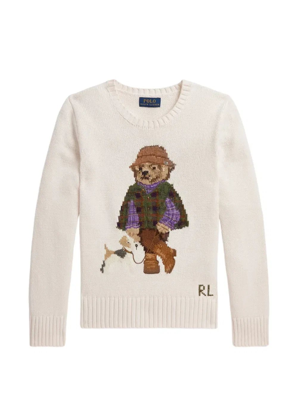 Свитер Polo Bear вязки интарсия POLO RALPH LAUREN KIDS, бежевый