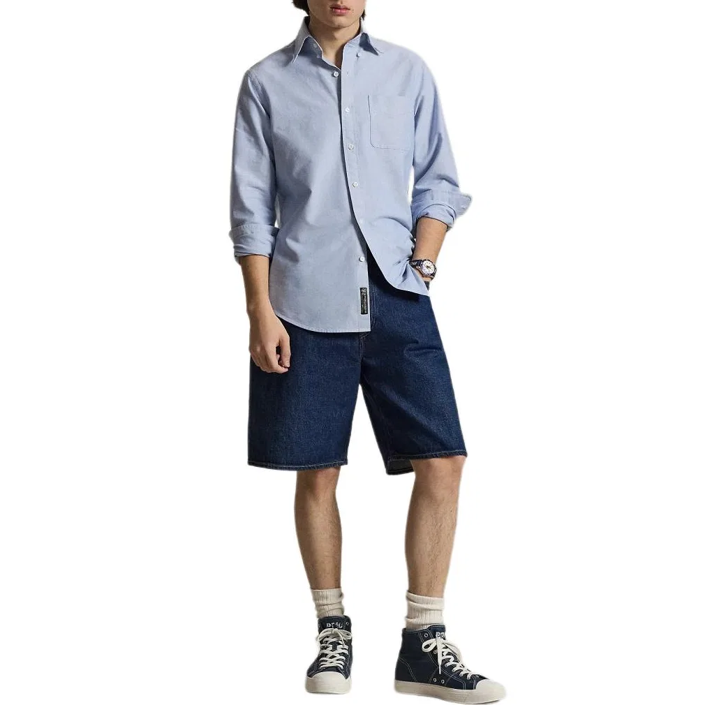 Шорты джинсовые с широкими штанинами Polo Ralph Lauren, Dark Blue — фото 3
