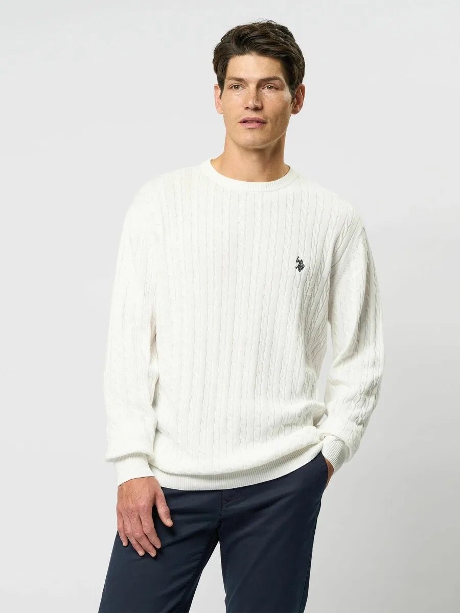 Свитер U.S. Polo Assn. 'UMMads' белого цвета — фото 3