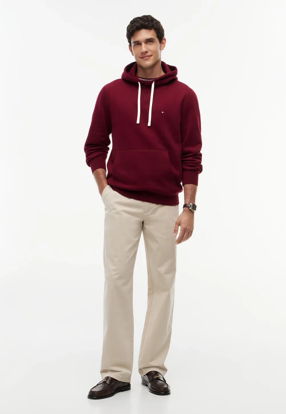 Сезонная толстовка - худи Tommy Hilfiger, Burgundy — фото 2
