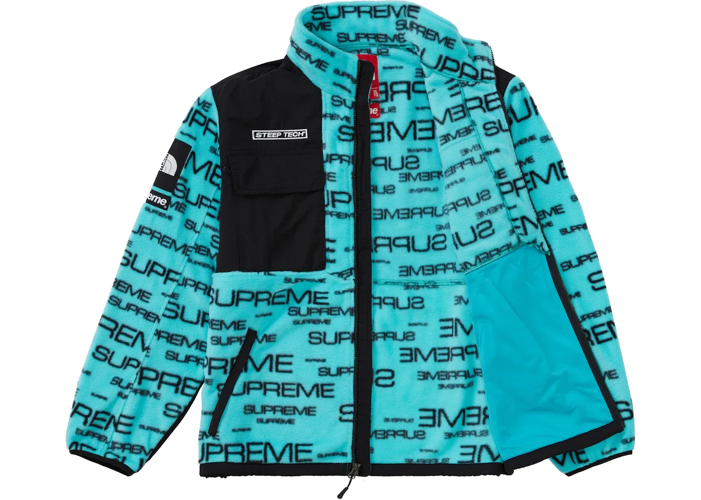 Мужская куртка с принтом Steep Tech Fleece Jacket Supreme, Teal — фото 2