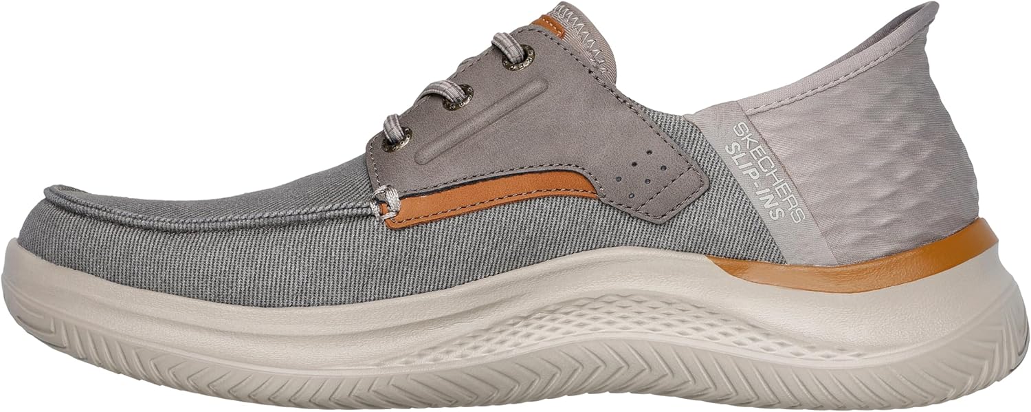 Мужские слипоны Skechers RF: Hasting - Niko с отделкой Moc Toe на шнуровке-банджи, Taupe — фото 3