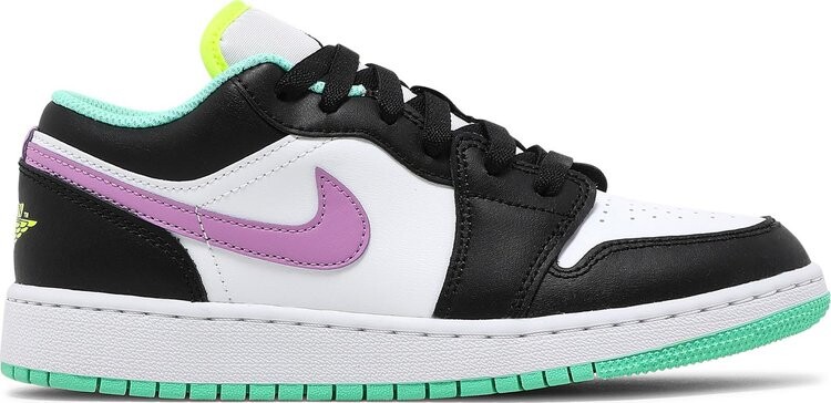

Кроссовки Air Jordan 1 Low GS White Violet Shock, белый, Белый;черный, Кроссовки Air Jordan 1 Low GS White Violet Shock, белый