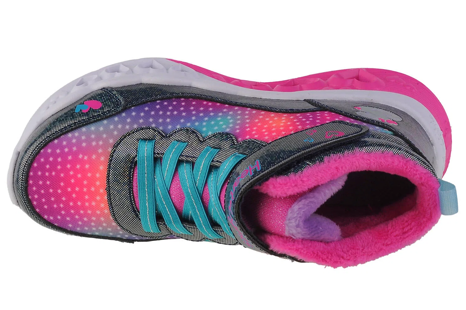 Детские зимние ботинки для девочек с технологией Lights Flutter Heart Lights Skechers, Navyblau — фото 3