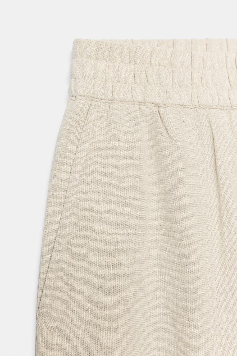 Брюки Zara Barrel Linen Blend, бежевый — фото 3