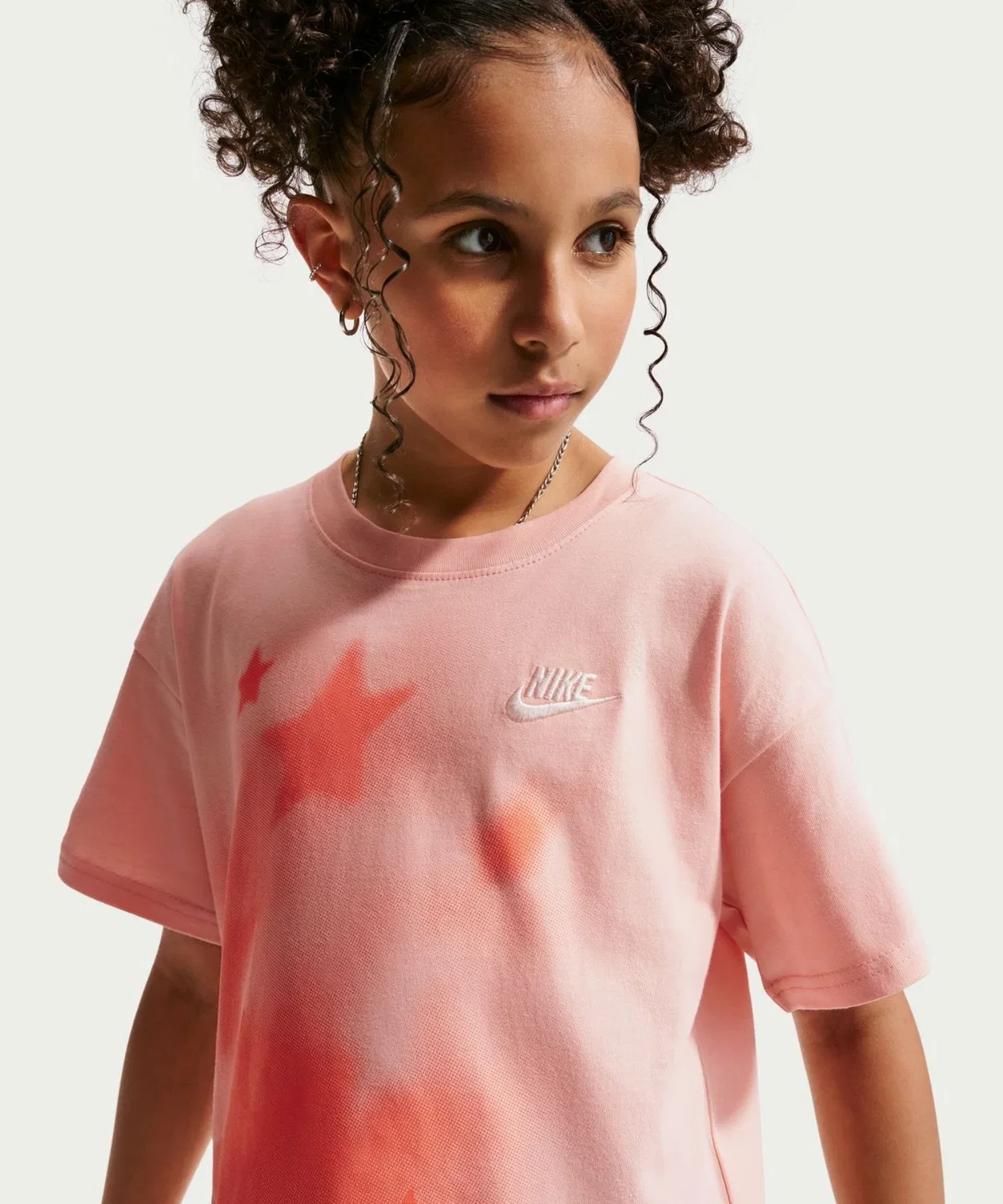 Детская футболка с коротким рукавом и принтом Boxxy Star NIKE, Salmon Pink — фото 4