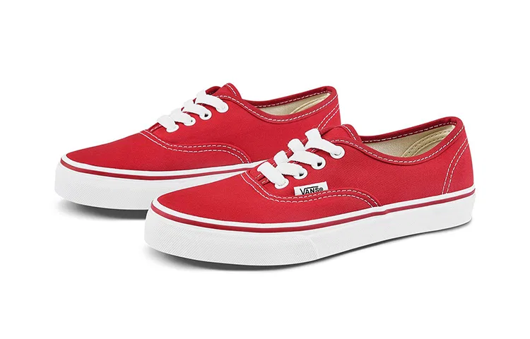 Детские кеды для скейтбординга с принтом Authentic Vans, Red — фото 2