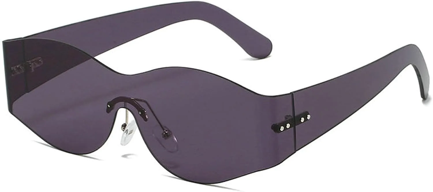 

Солнцезащитные очки Willochra One Piece овальной формы для женщин, роскошные панк-очки, защита от УФ-излучения UV400, унисекс, модные очки в стиле Y2K, F27, Gary