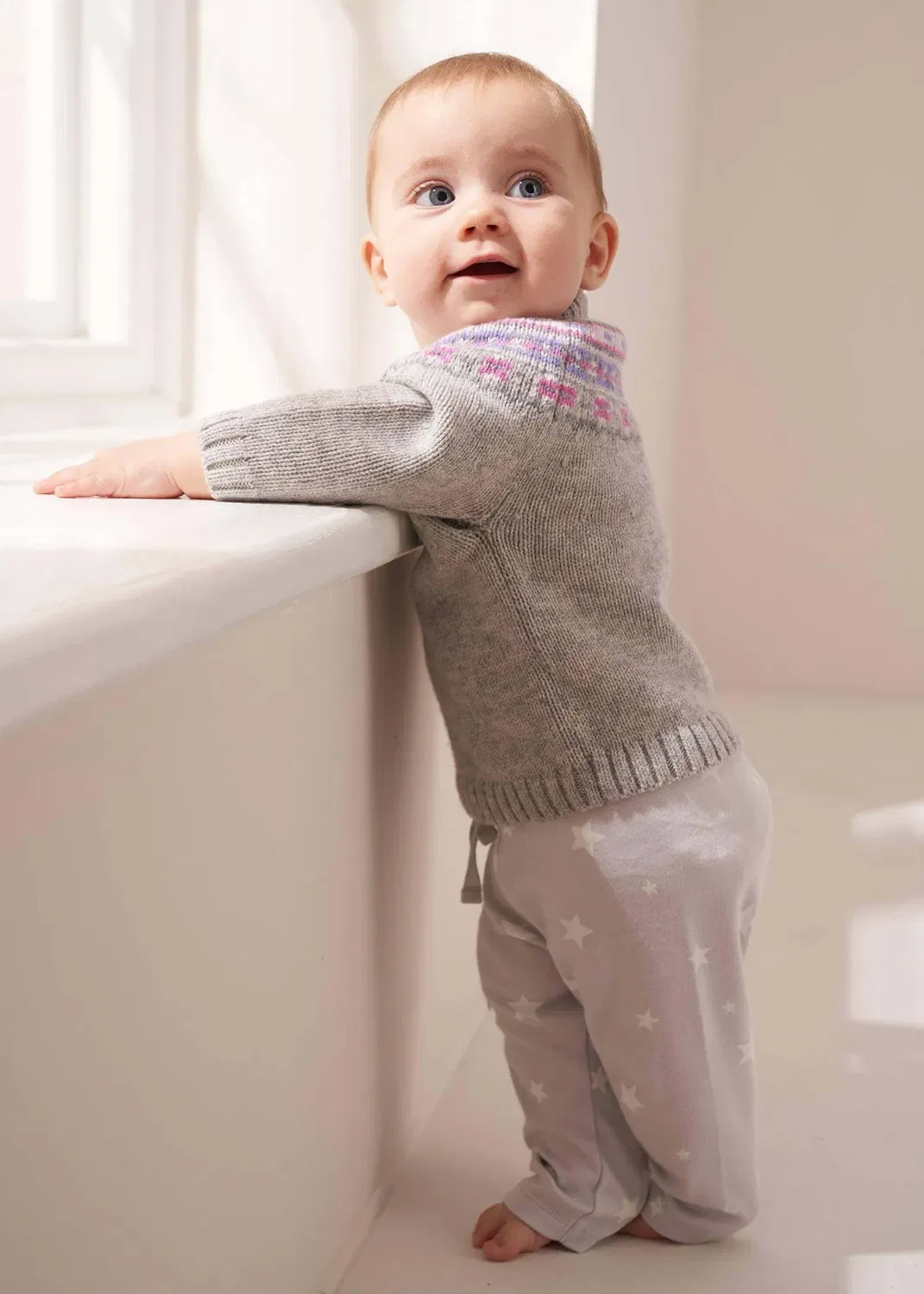 Детский джемпер с жаккардом Baby Fairisle Truly, Grey