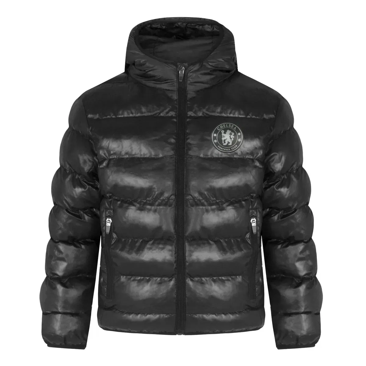 Детское стеганое пальто с капюшоном Chelsea Fc, Black