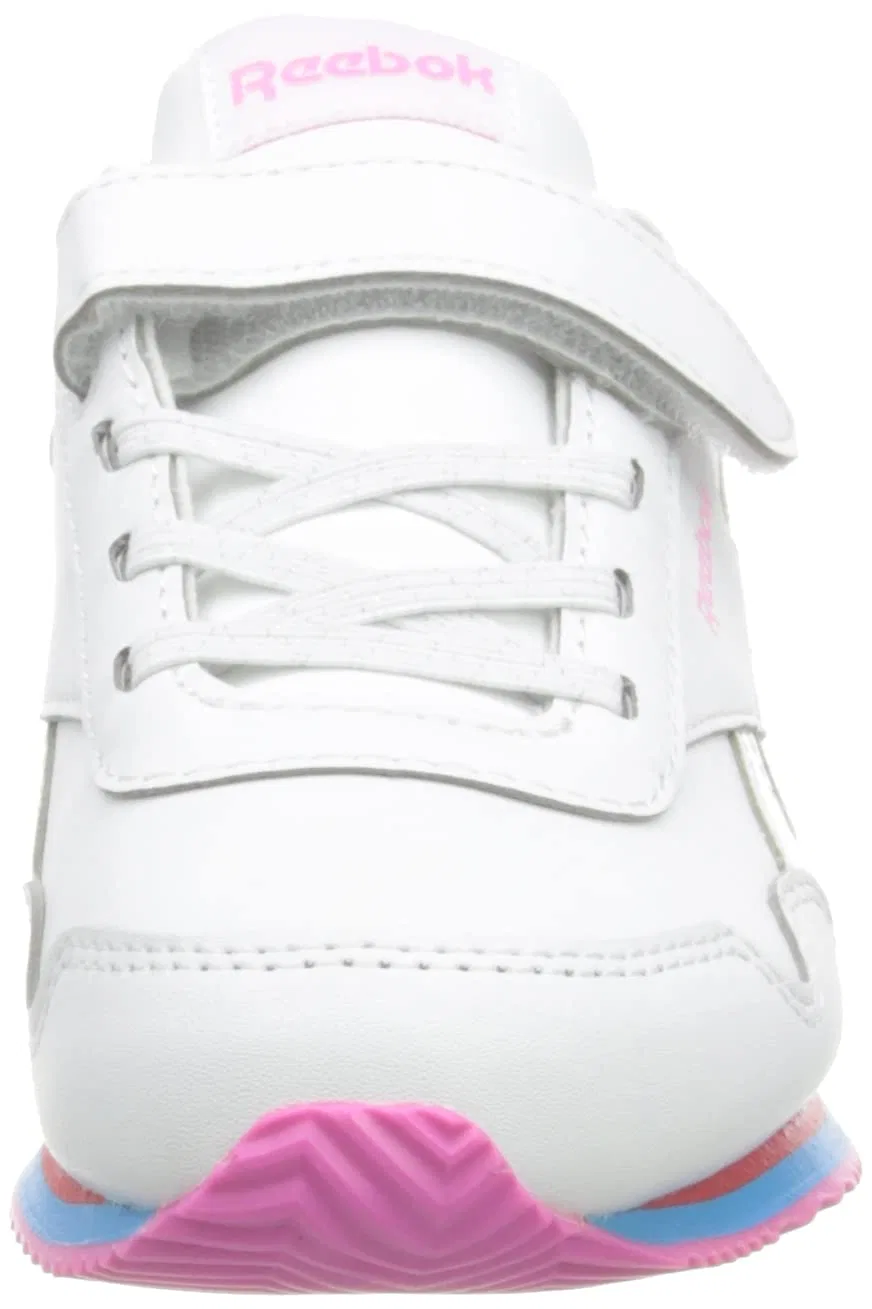 Детские кроссовки для девочек с принтом Reebok Royal Cl Jog 3.0 1v, Ftwr White Ftwr White True Pink — фото 2