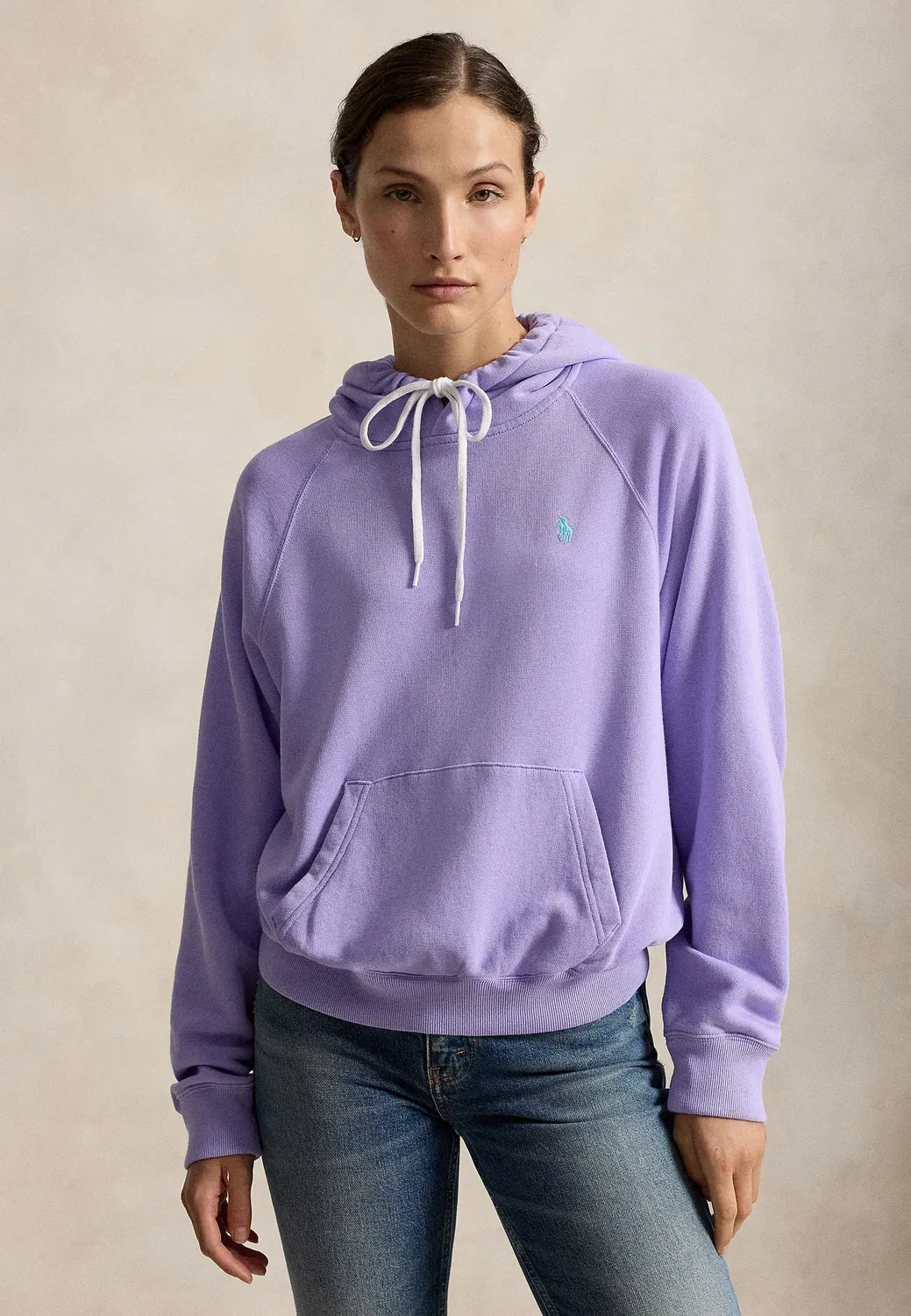 Укороченная легкая флисовая толстовка - худи Polo Ralph Lauren, Cruise Lavender