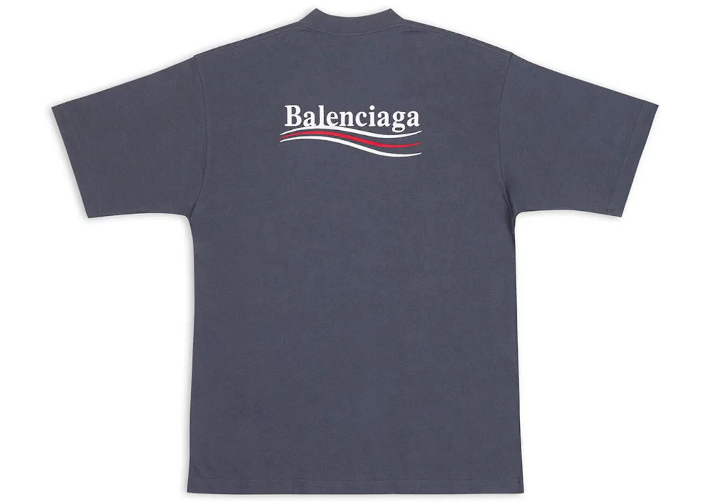 Мужская футболка с принтом Balenciaga Political Campaign Large Fit T-Shirt, Dark Grey/White — фото 2
