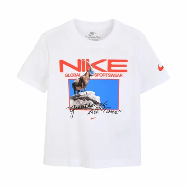 Футболка с принтом Goat, Nike Sportswear, Playkizpro, белый — фото 2