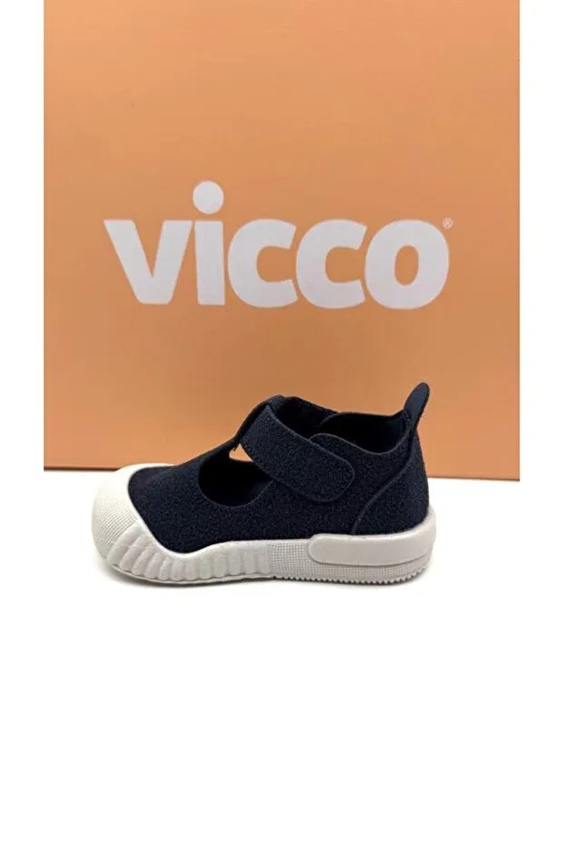 Детские ортопедические туфли на липучке Vicco, Navy Blue — фото 3