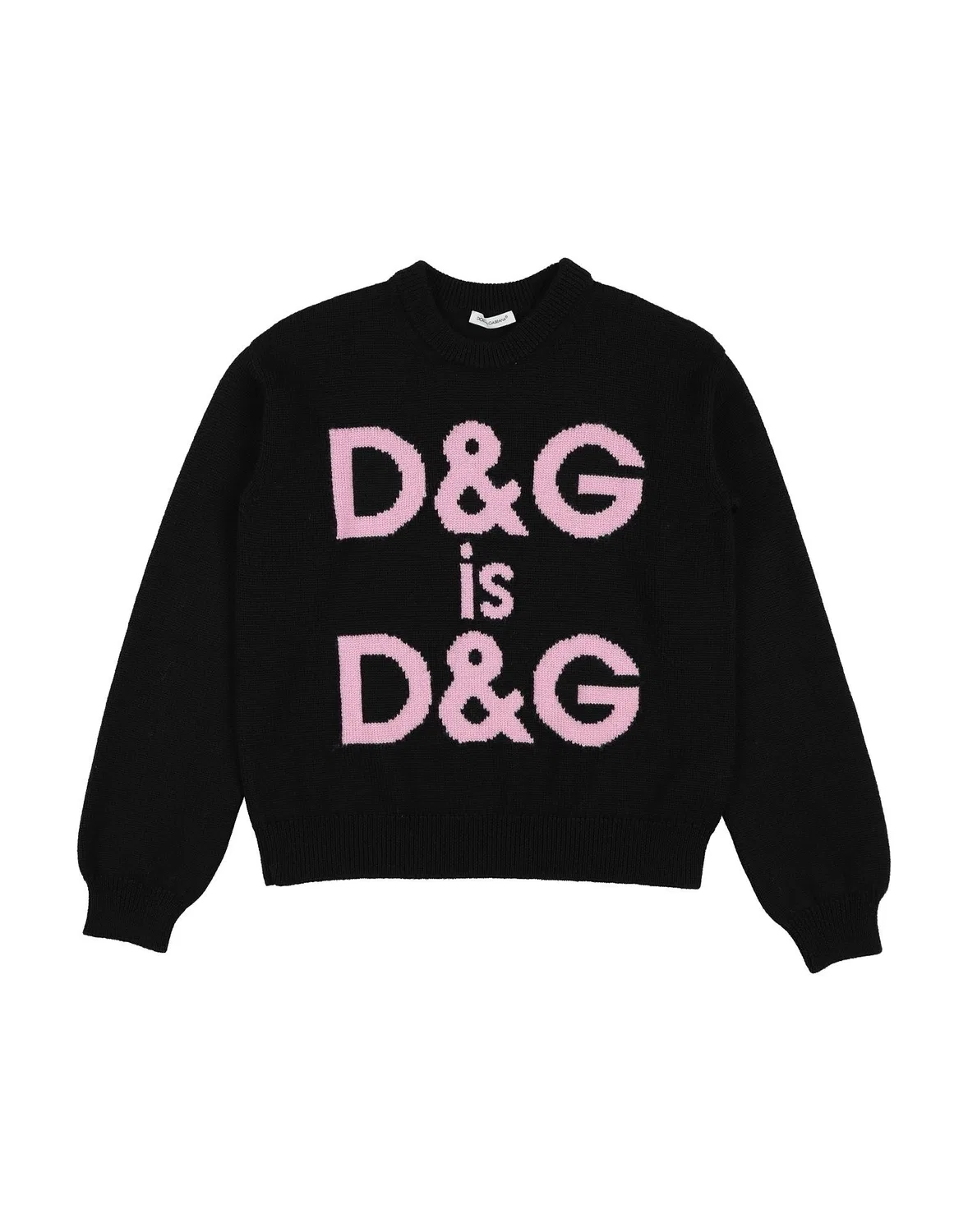 Свитер вазяный с логотипом Dolce&Gabbana, черный