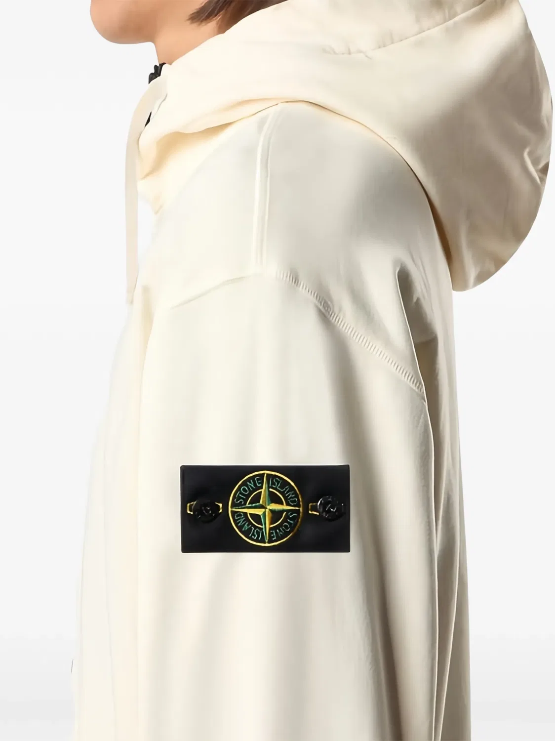 Худи из органического хлопка белого цвета Stone Island, белый — фото 2