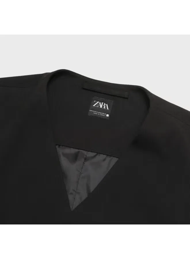 Жилет деловой минималистичный мужской Zara, черный — фото 4