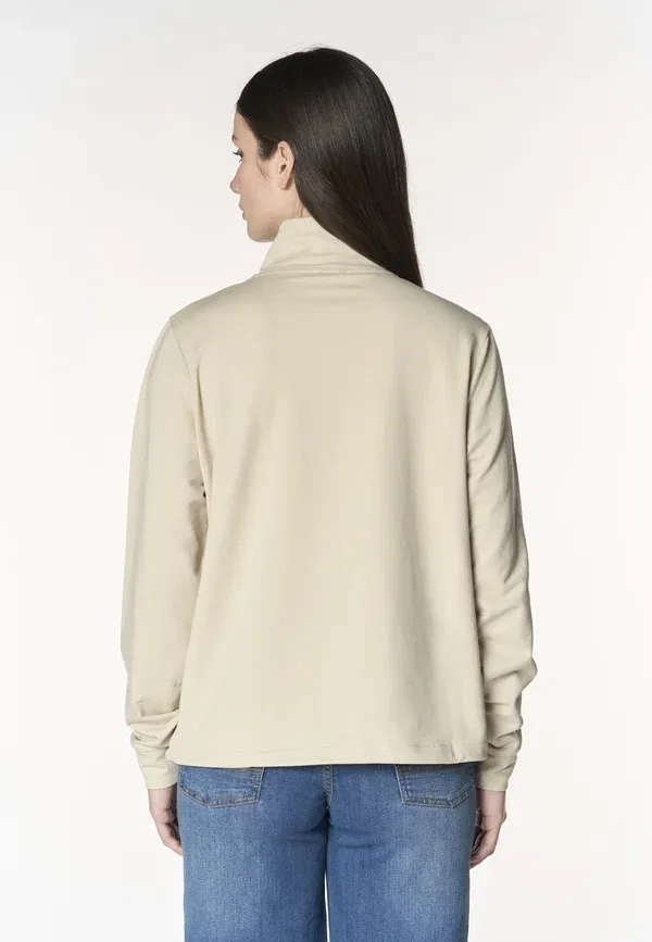 Толстовка на молнии из хлопка и эластана Zip-up sweatshirt U.S. Polo Assn., beige, бежевый — фото 3