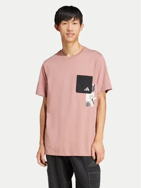Футболка loose fit Lens Elevated Pocket Graphic Adidas, розовый