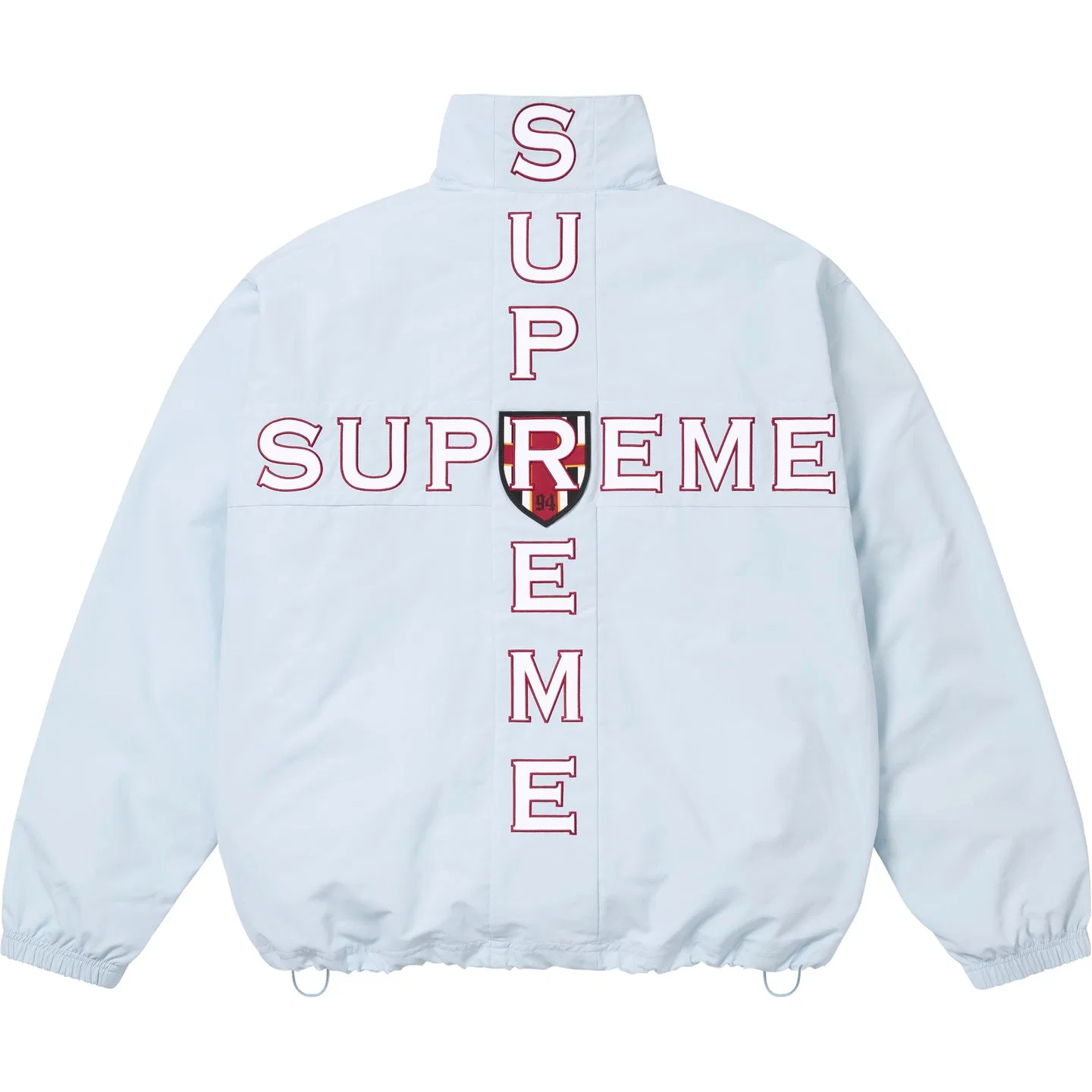 Женское пальто с высоким воротником, прямой крой, Light Blue/Light Blue, Supreme