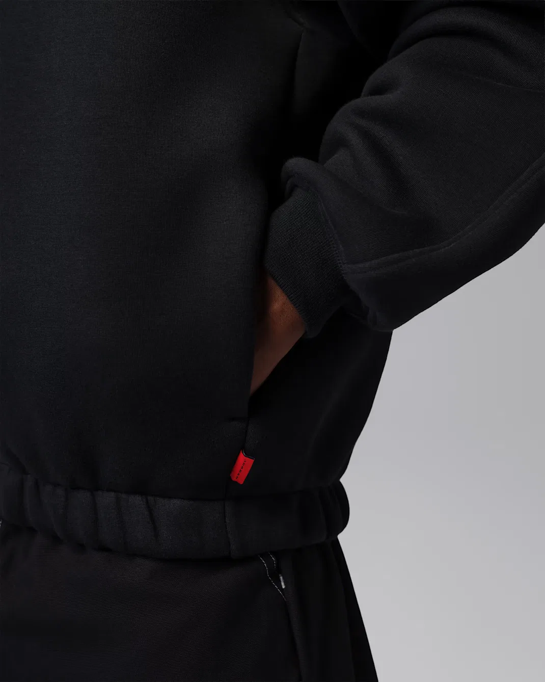 Мужской свитер на молнии Jordan Flight, Black/University Red — фото 4