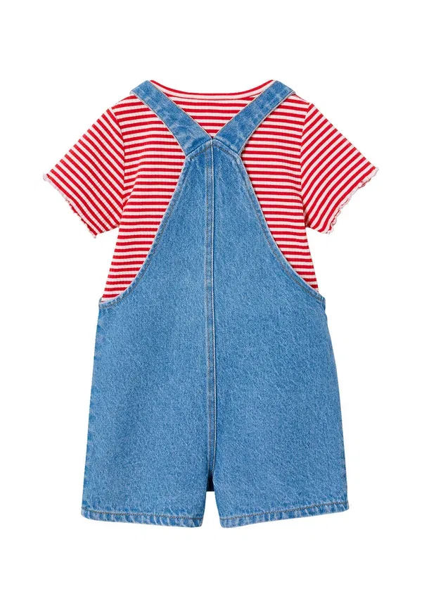 Комплект джинсовый полосатый dungarees Vertbaudet, средне-синий — фото 2