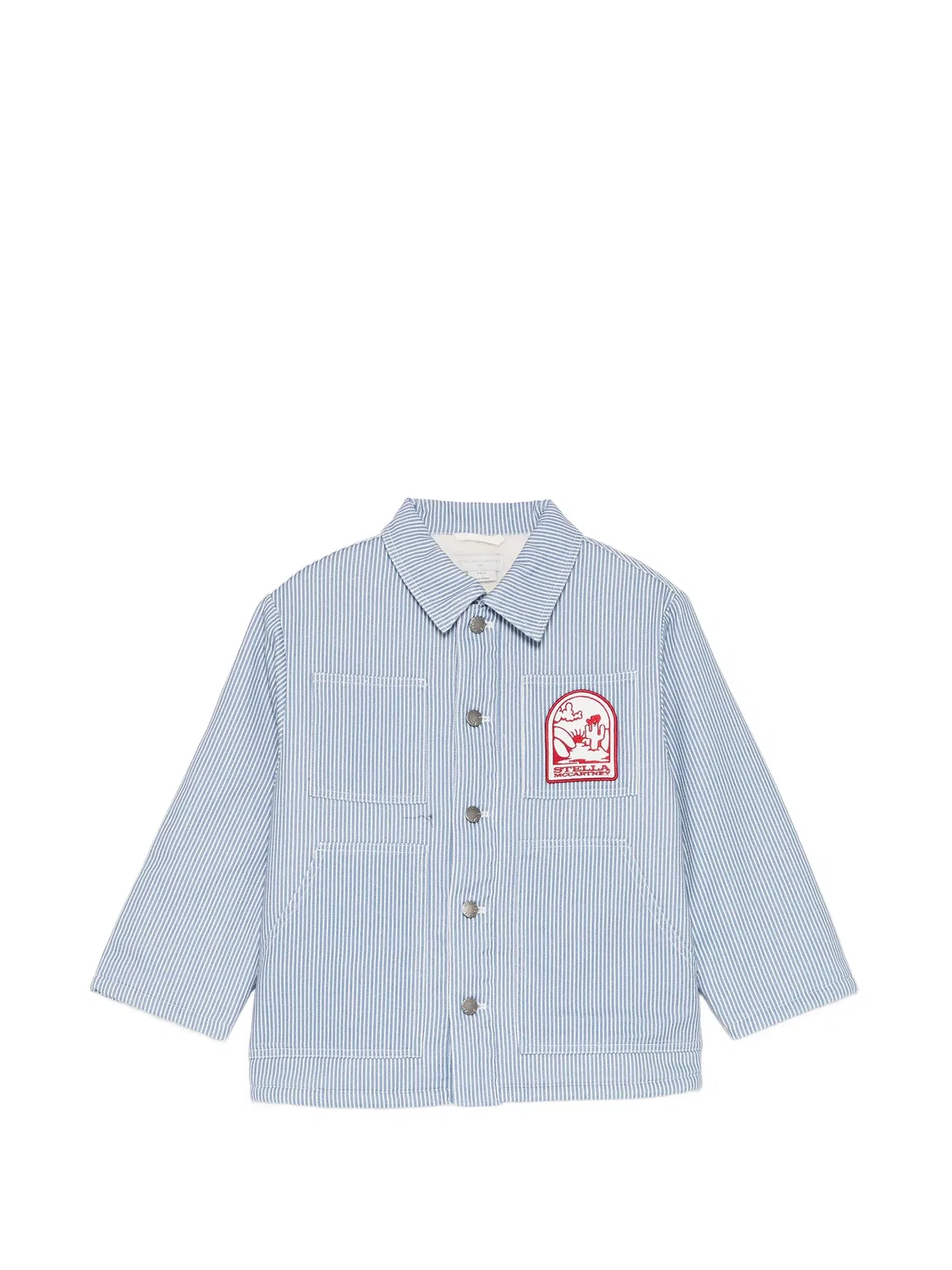 Джинсовая куртка в полоску Stella Mccartney Kids, синий