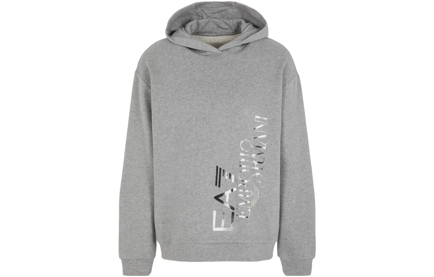 Мужское серый худи с капюшоном EA7 Emporio Armani