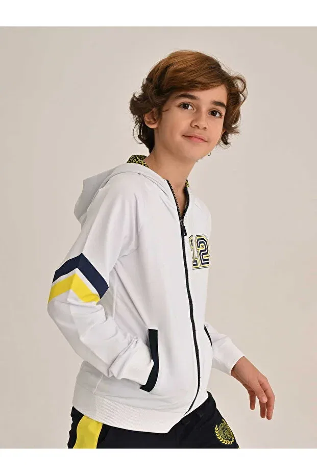 Детская толстовка для девочек с принтом College Fb 12 Fenerium, White — фото 3