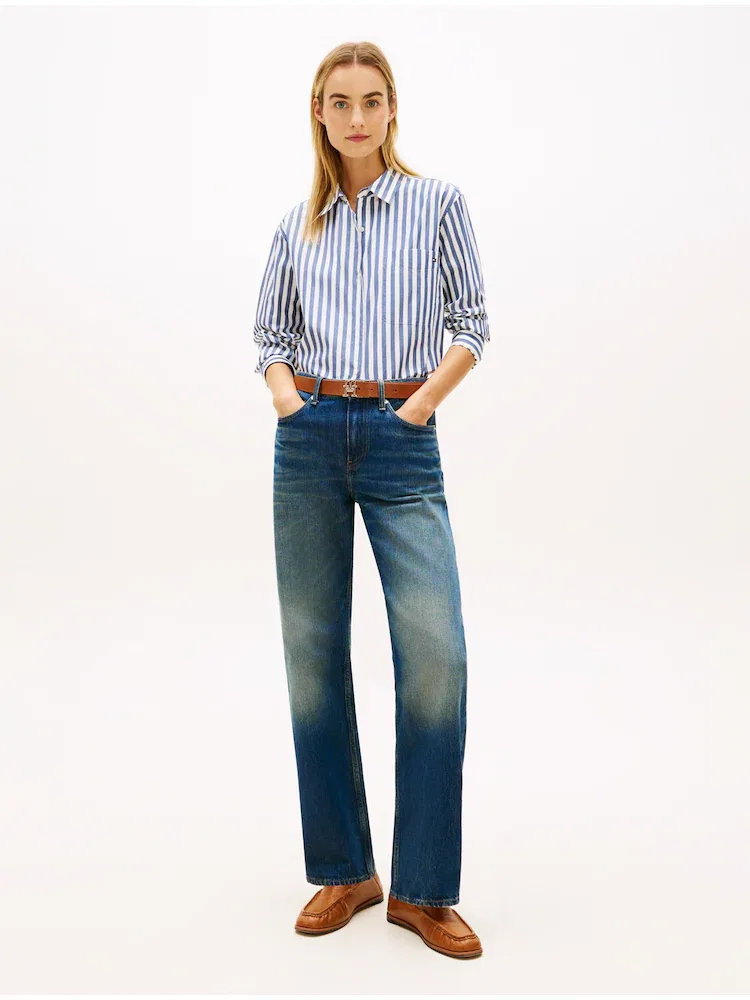 Рубашка с длинным рукавом, полосатая TOMMY HILFIGER, Navy — фото 2