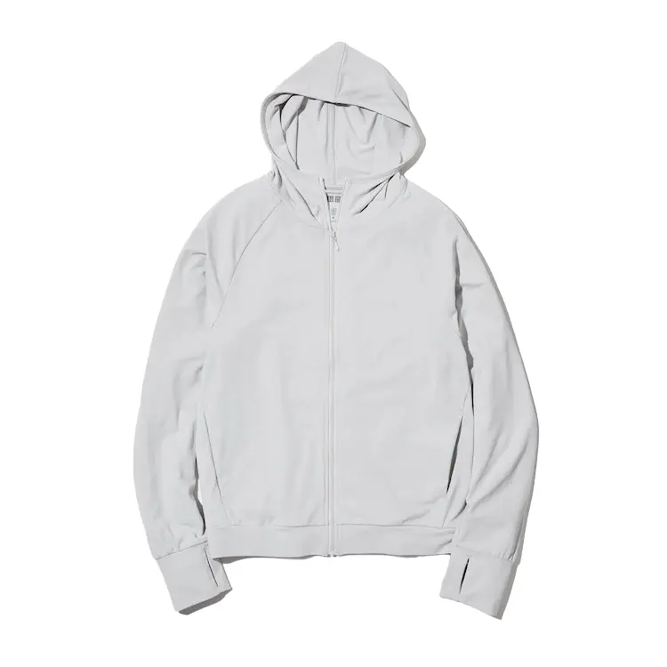 Толстовка Uniqlo AIRism UV Cut, 02 светло-серый — фото 2
