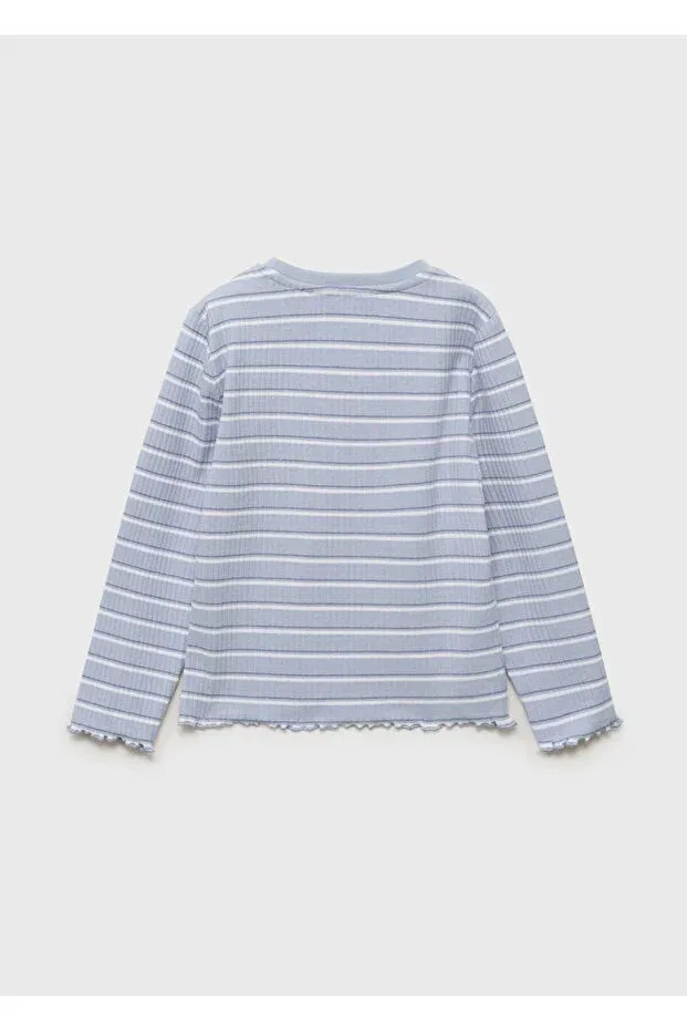 Детская футболка для новорожденных в полоску Mango Baby, Blue — фото 4