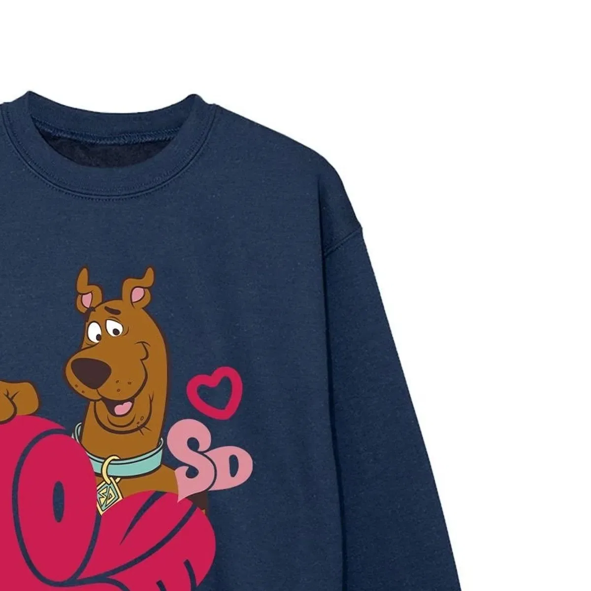 Детский свитшот с принтом Love Heart Scooby Doo, Navy — фото 2