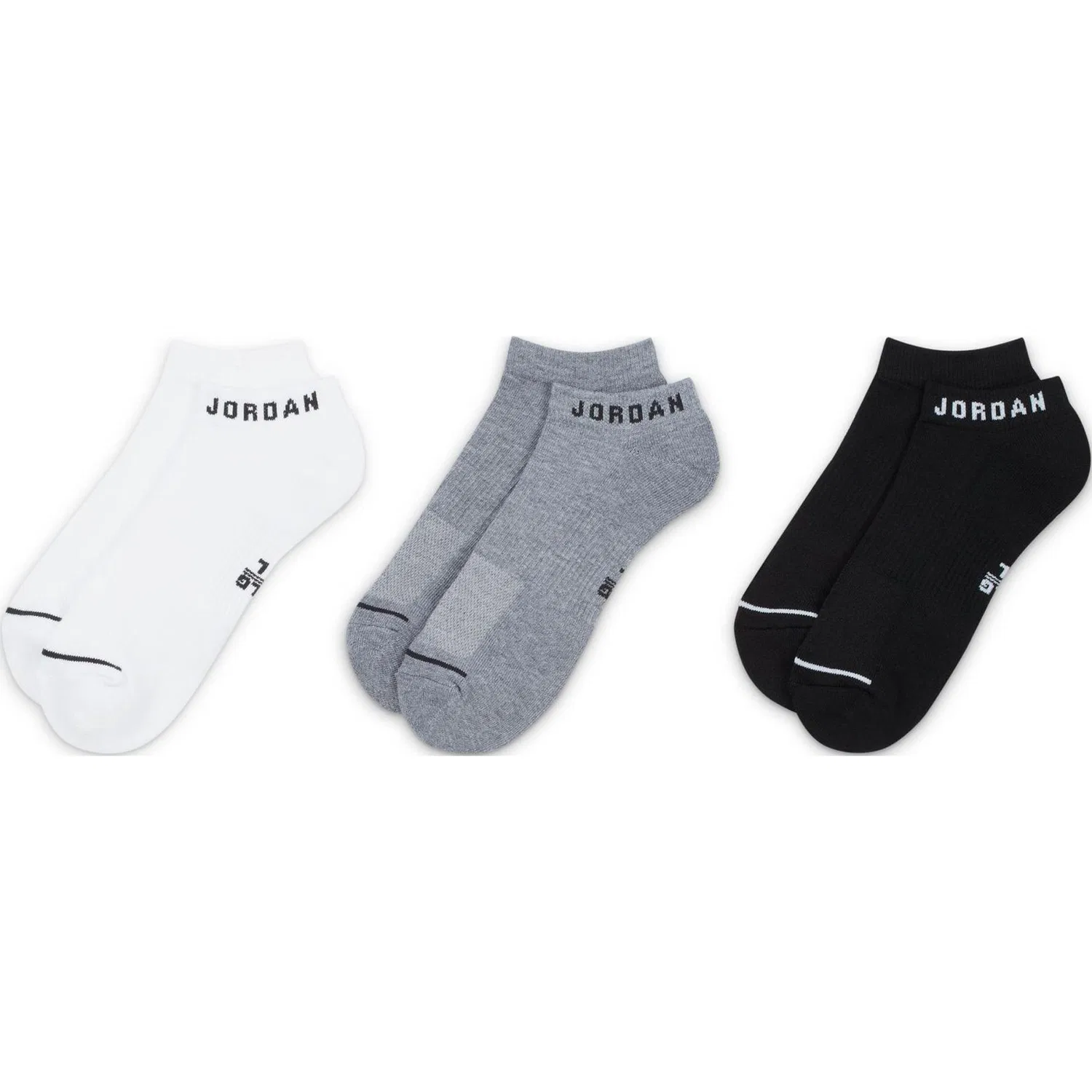 Носки низкие Jordan Everyday No-Show, 3 пары, White/Gray/Black